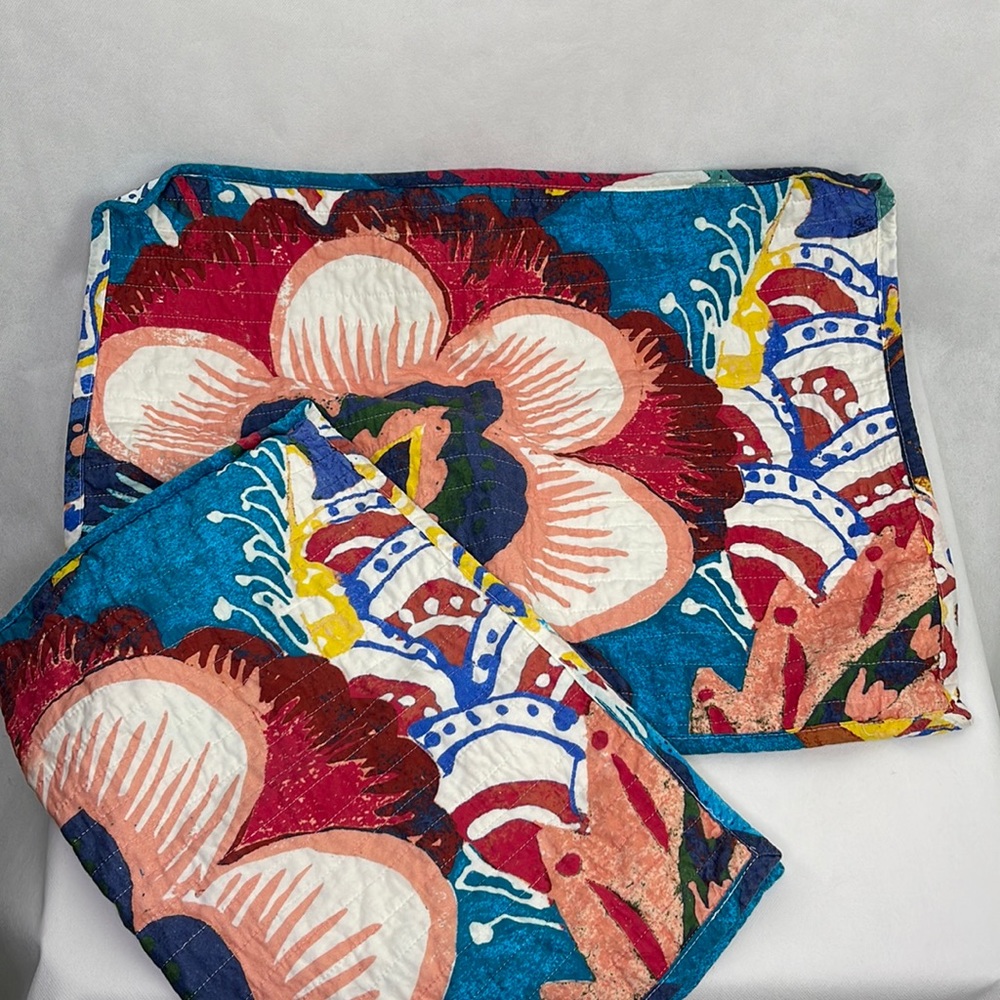 Bold Floral Front Wave Back Standard Size Pillow Shams